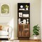 Black-Walnut 5-Tier Bookshelf with Solid Wood, MDF and Aluminum Alloy